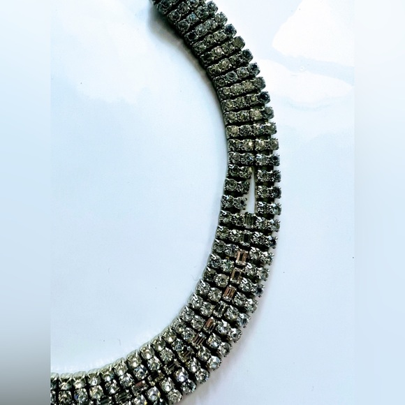 Hollywood Classic Collectable Rhinestone 5 Row Crystal Choker Necklace EVC - Picture 10 of 11